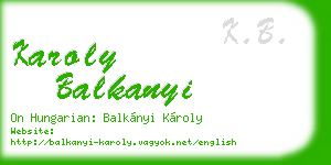 karoly balkanyi business card